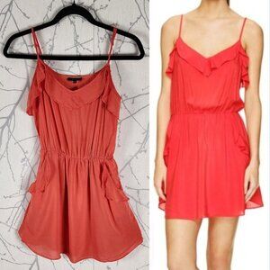 Talula Orange Strappy Ulla Ruffle Mini Dress